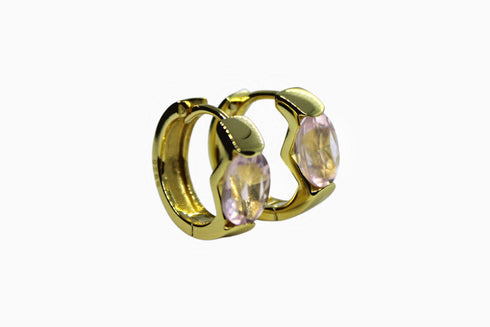 Divya दिव्या | Rosenquarz | Hoop | 18K Vermeil Vergoldung